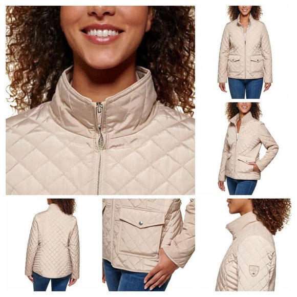 Tan Nwt Tommy Hilfiger Ladies' Quilted‎ Jacket - Picture 1 of 7